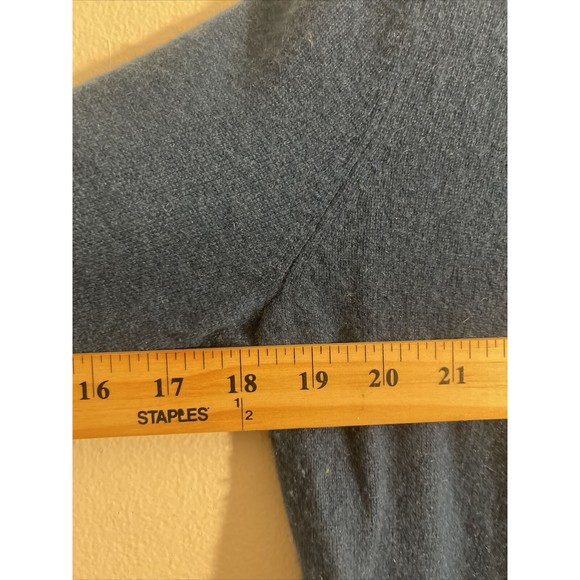 Only Mine Women's Cashmere 2 Ply Sweater Blue Neck Pullover Button Small - Picture 7 of 7